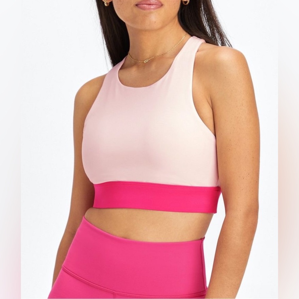 Weave Back No Bounce Sports Bra - High Support - Magenta / Plush Pink